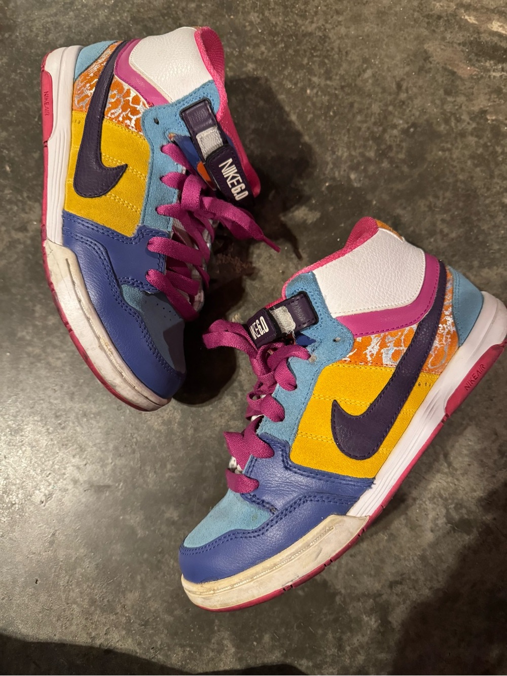 Nike Multicolor High-Top Sneakers - Pink/Blue/Yellow